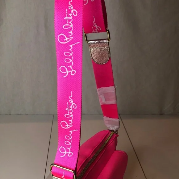 SALE! NWT LILLY PULITZER Giavanna Neoprene Bright Pink Crossbody Bag Great Gift - Picture 5 of 14